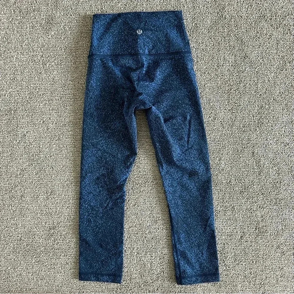 Lululemon Wunder Under High Rise Crop Blue Mineral Deposit Lunar Eclipse Royal 2 - Picture 1 of 8